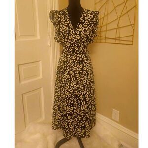 Stunning Leopard Print Faux Wrap Dress - Timeless & Chic!